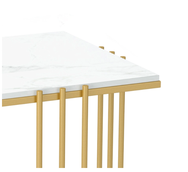 Modern Iron Square Sintered Stone Table