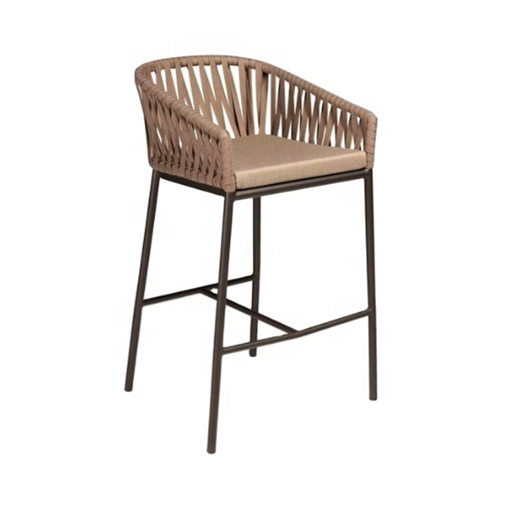 Outdoor Patio Restaurant Club Aluminum Woven Rope Dinner Chair【I can-20135】