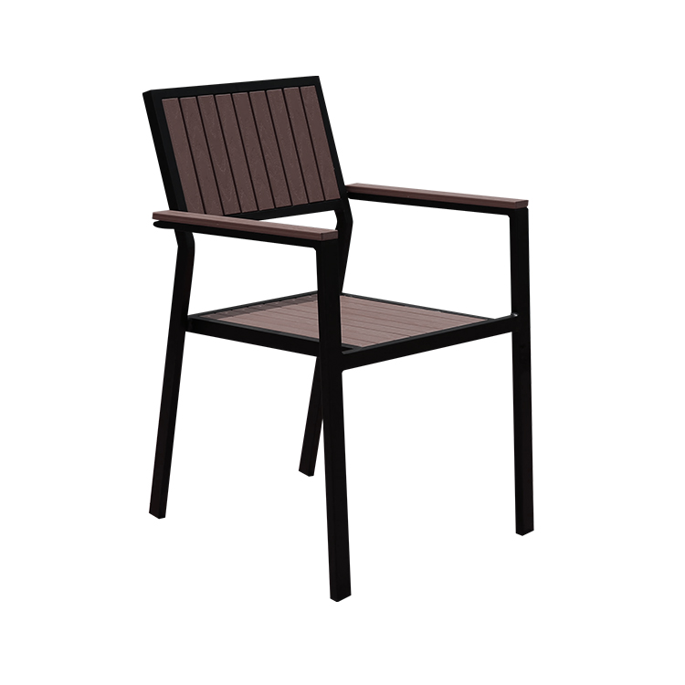 Plastic Wood Aluminum Bistro Cafe Deck Jardin Outdoor Chair For Garden【PWC-20006NW】