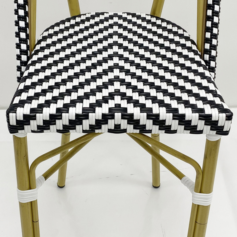 White Black Custom Bar Rattan Chair